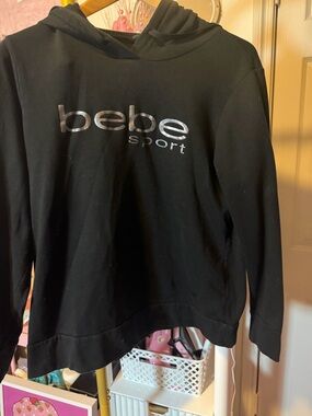 bebe Black Hoodie with Silver bebe sport Logo